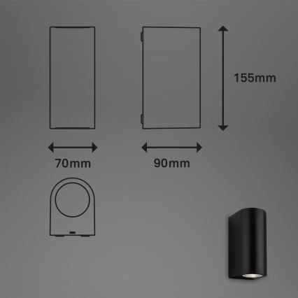 Brilo - Applique murale LED extérieure UP&DOWN 2xGU10/4,7W/230V IP44