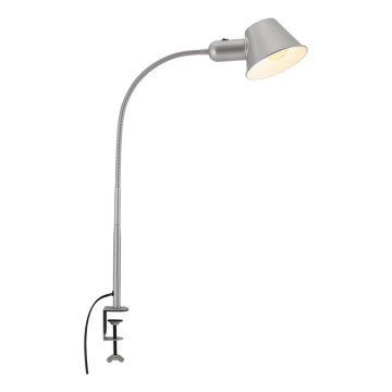 Brilo - Lampe de bureau flexible à pince 1xE27/10W/230V argentée