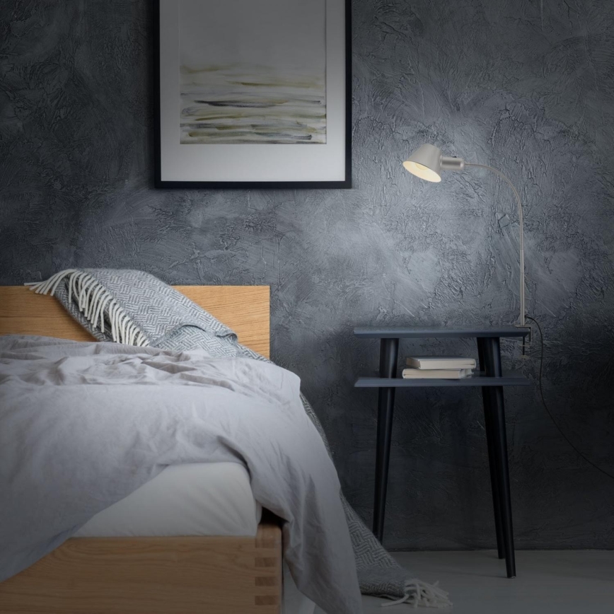 Brilo - Lampe de bureau flexible à pince 1xE27/10W/230V argentée