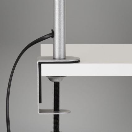 Brilo - Lampe de bureau flexible à pince 1xE27/10W/230V argentée