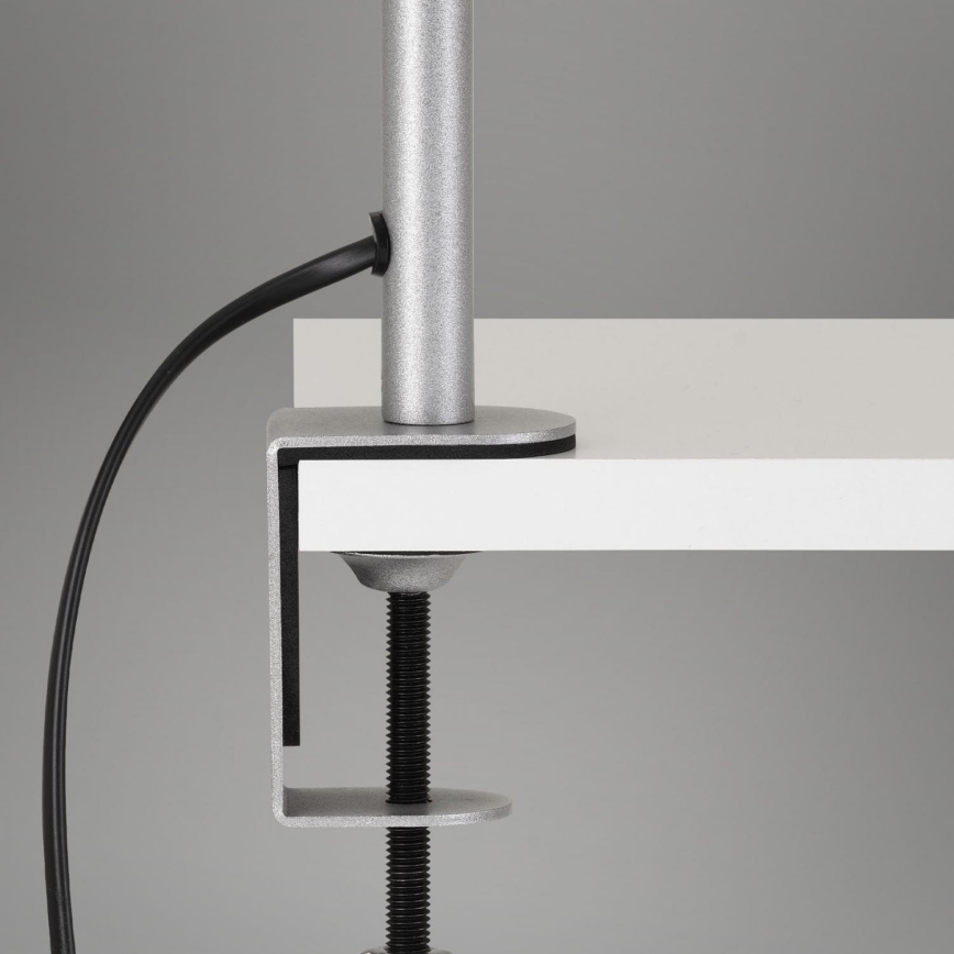 Brilo - Lampe de bureau flexible à pince 1xE27/10W/230V argentée