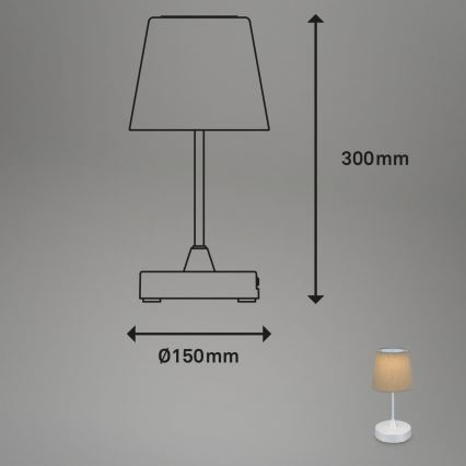 Brilo - Lampe de table d'extérieur à intensité variable et rechargeable LED/3W/5V IP44 argent/beige