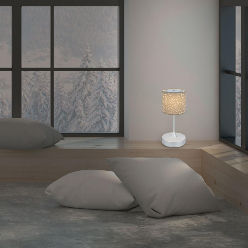 Brilo - Lampe de table d'extérieur à intensité variable et rechargeable LOLE LED/3W/5V 2000mAh IP44 argent/beige