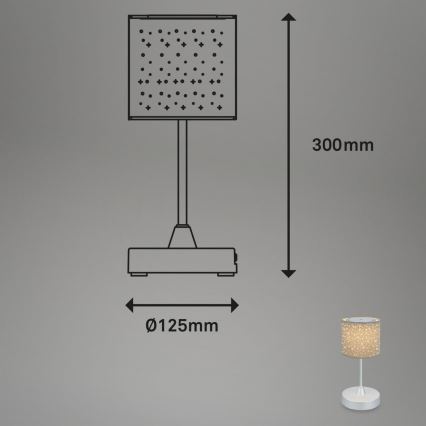 Brilo - Lampe de table d'extérieur à intensité variable et rechargeable LOLE LED/3W/5V 2000mAh IP44 argent/beige