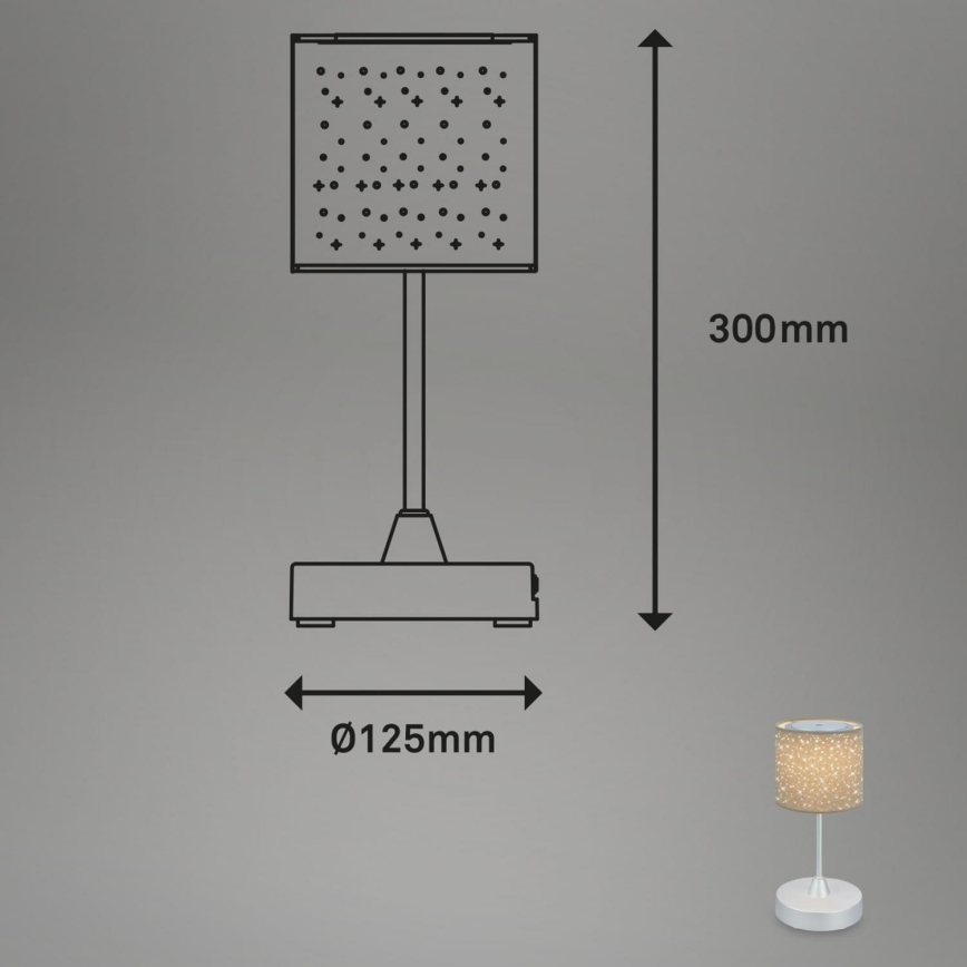 Brilo - Lampe de table d'extérieur à intensité variable et rechargeable LOLE LED/3W/5V 2000mAh IP44 argent/beige