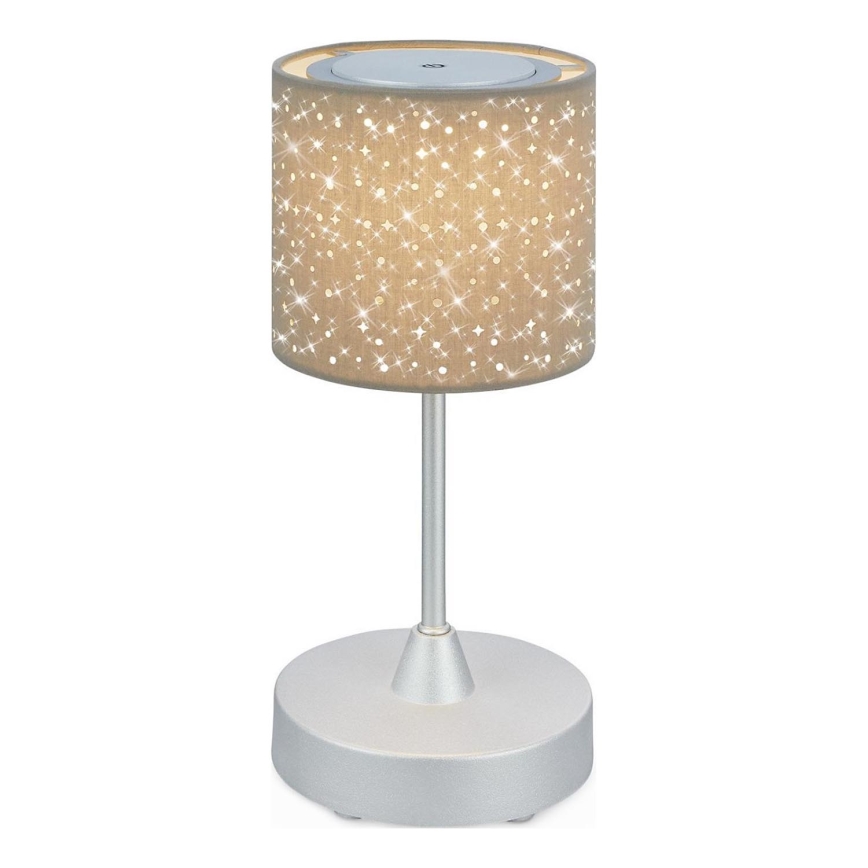 Brilo - Lampe de table d'extérieur à intensité variable et rechargeable LOLE LED/3W/5V 2000mAh IP44 argent/beige