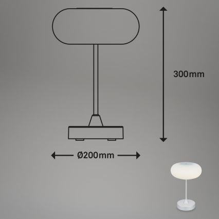 Brilo - Lampe de table d'extérieur rechargeable à LED dimmable OLANA LED/3W/5V 3300K IP44 2000 mAh