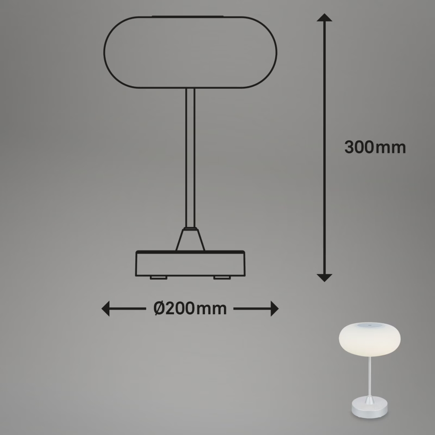 Brilo - Lampe de table d'extérieur rechargeable à LED dimmable OLANA LED/3W/5V 3300K IP44 2000 mAh
