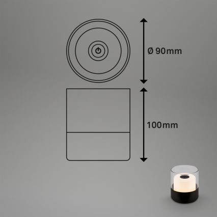 Brilo - Lampe de table d'extérieur rechargeable LED dimmable LILET LED/2W/5V IP44