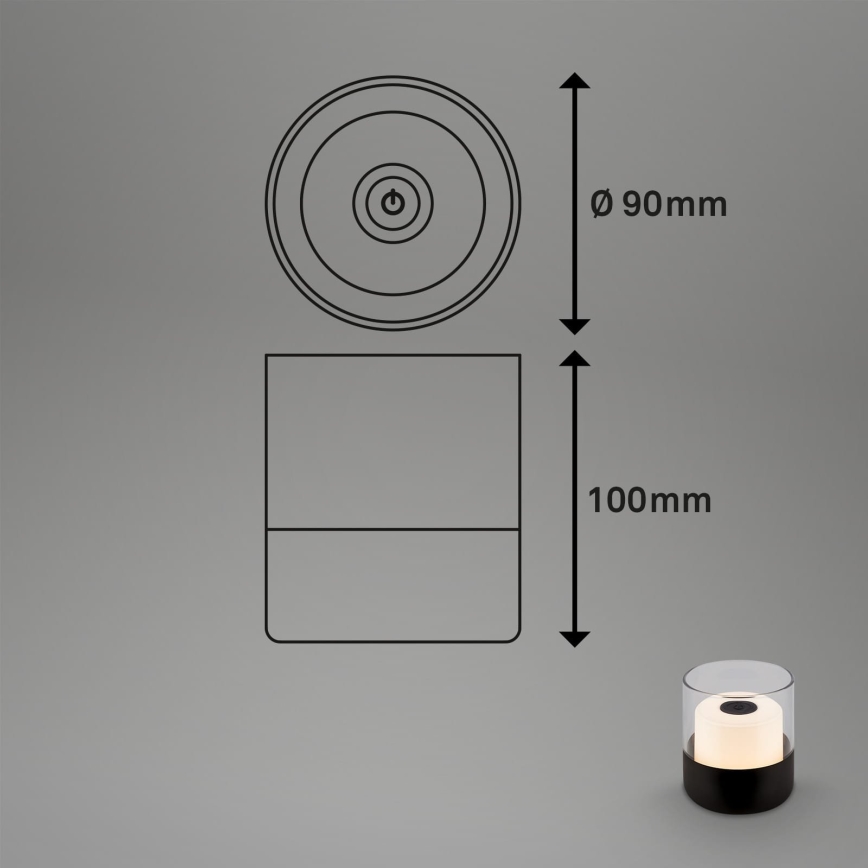 Brilo - Lampe de table d'extérieur rechargeable LED dimmable LILET LED/2W/5V IP44