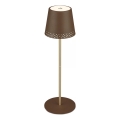 Brilo - Lampe de table d'extérieur tactile, rechargeable et dimmable LED KIKI LED/2,6W/5V IP44 2600 mAh marron