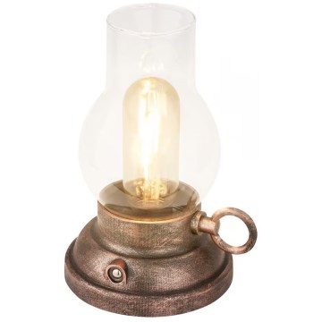 Brilo - Lampe de table LED d'extérieur rechargeable dimmable KANEA LED/1,5W/5V IP44 1200 mAh bronze