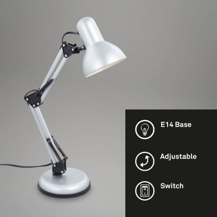 Brilo - Lampe de table PIXA 1xE14/25W/230V argentée