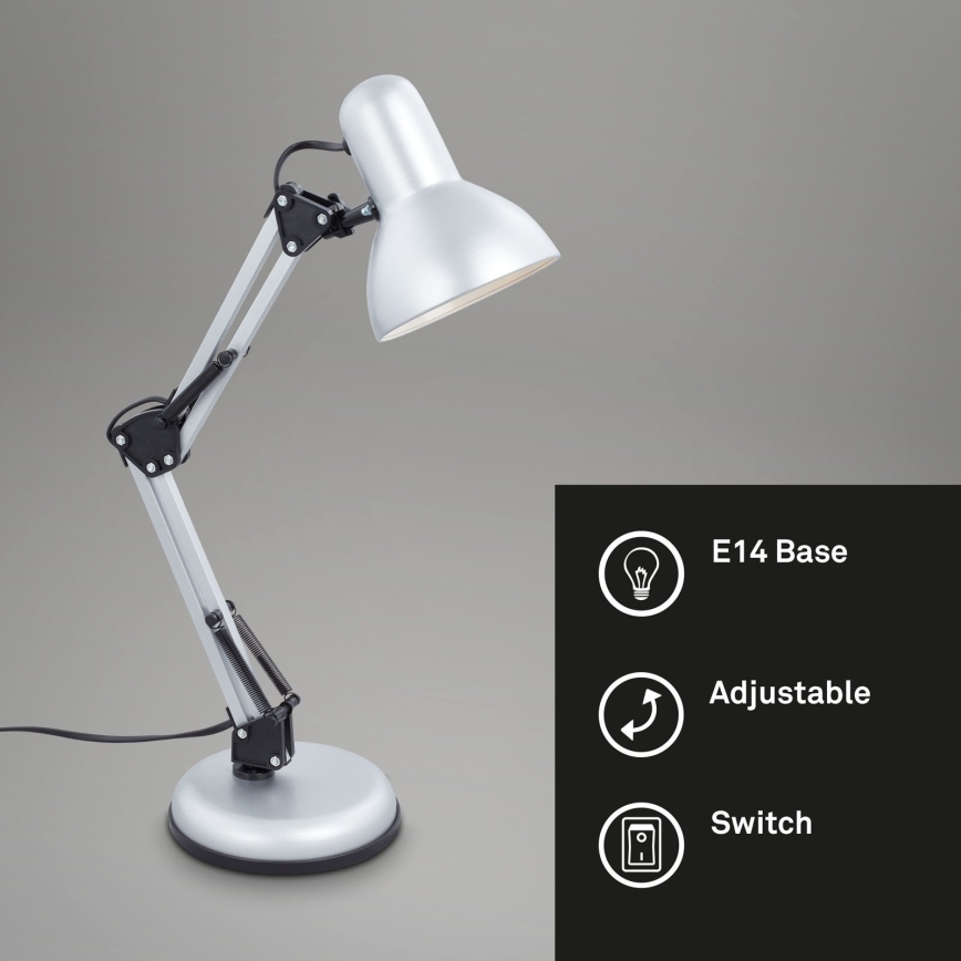Brilo - Lampe de table PIXA 1xE14/25W/230V argentée