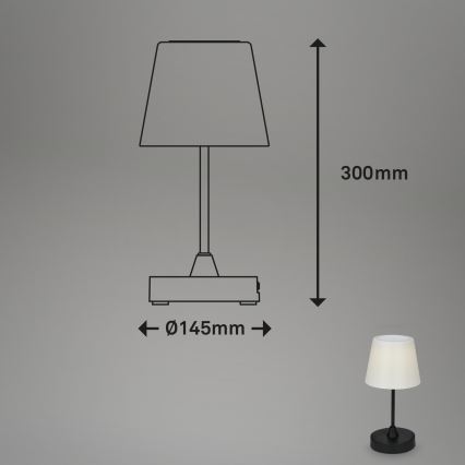 Brilo - Lampe d'extérieur à intensité variable rechargeable LED/3W/5V IP44 2000 mAh