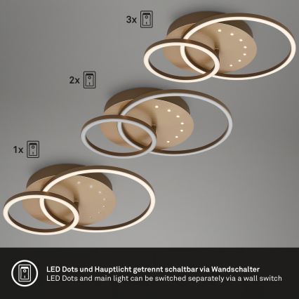 Brilo - LED plafonnier dimmable LED/26W/230V 3000K brun