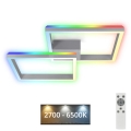 Brilo - LED RGBW Plafonnier à intensité variable FRAME 2xLED/17W/230V 2700-6500K + télécommande
