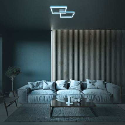 Brilo - LED RGBW Plafonnier à intensité variable FRAME 2xLED/17W/230V 2700-6500K + télécommande