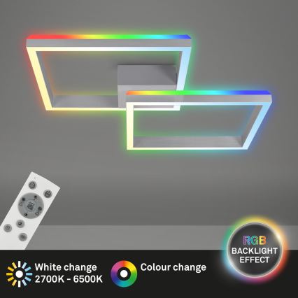 Brilo - LED RGBW Plafonnier à intensité variable FRAME 2xLED/17W/230V 2700-6500K + télécommande