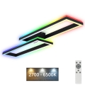 Brilo - LED RGBW Plafonnier à intensité variable FRAME 2xLED/21W/230V 2700-6500K + télécommande