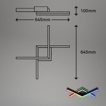 Brilo - LED RGBW Plafonnier à intensité variable FRAME 2xLED/9W/230V 2700-6500K + télécommande