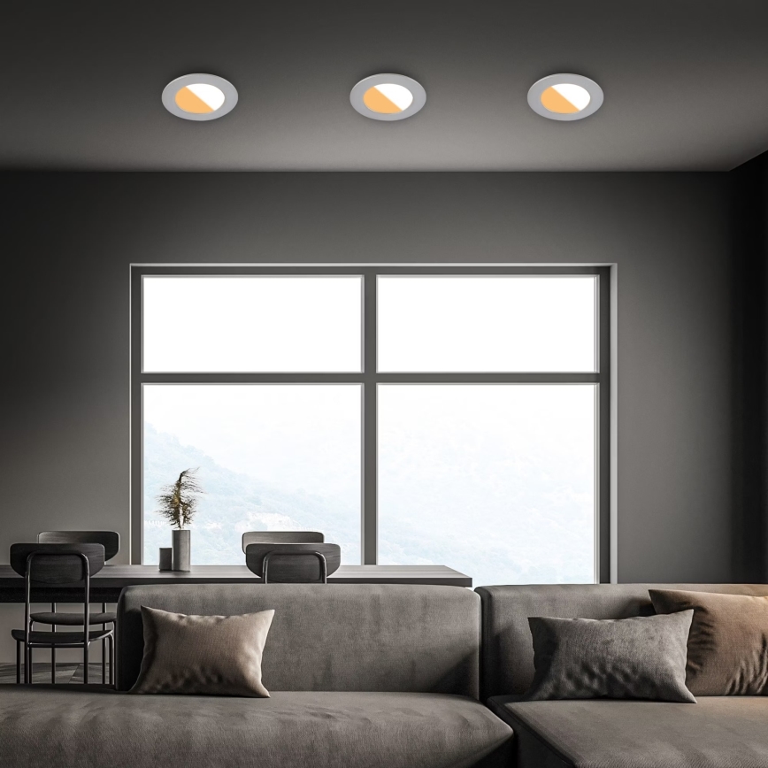 Brilo - LOT 3x Spot encastrable de salle de bain LED/4W/230V IP44 3000/4000K argent