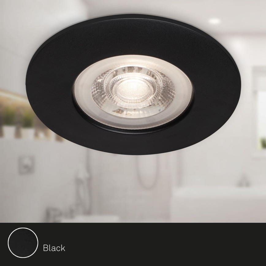 Brilo - LOT 4x Spot encastrable de salle de bain LED LED/4,9W/230V IP44 noir