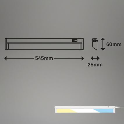 Brilo - luminaire sous-meuble LED/6W/230V 2700/4000/6500K 54,5 cm blanc