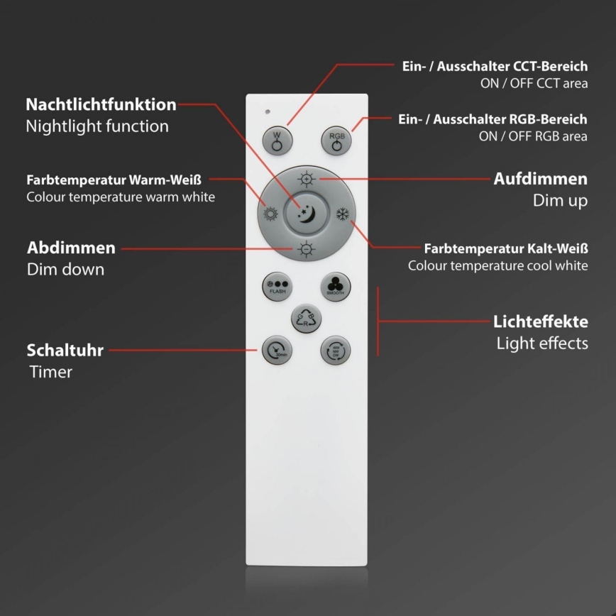 Brilo - Panneau RGB en saillie à intensité variable CENTRO LED/28W/230V 2700-6500K Wi-Fi Tuya + télécommande