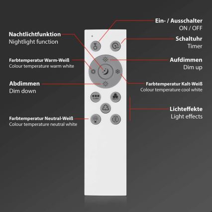 Brilo - Plafonier RGBW à intensité variable SLIM LED/24W/230V 3000-6500K 100x25 cm + télécommande