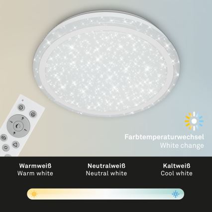 Brilo - Plafonier RGBW à intensité variable STARRY SKY LED/24W/230V 3000-6500K + télécommande