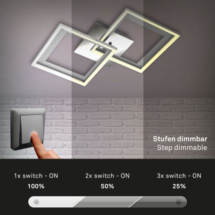 Brilo - Plafonnier à intensité variable FRAME 2xLED/11W/230V