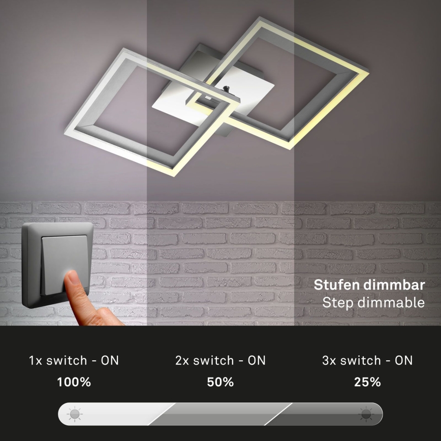 Brilo - Plafonnier à intensité variable FRAME 2xLED/11W/230V