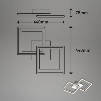 Brilo - Plafonnier à intensité variable FRAME 2xLED/11W/230V