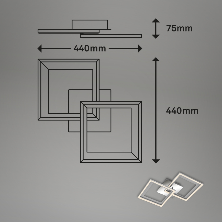 Brilo - Plafonnier à intensité variable FRAME 2xLED/11W/230V