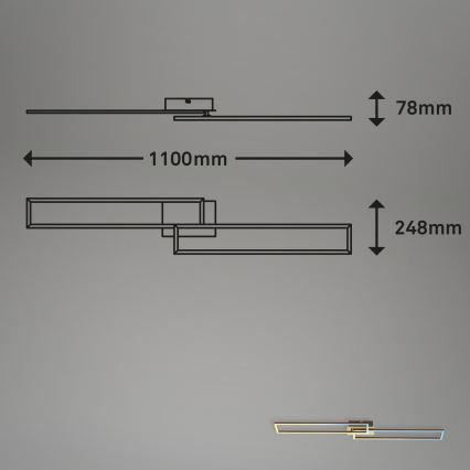 Brilo - Plafonnier à intensité variable FRAME 2xLED/20W/230V 2700-5000K + télécommande