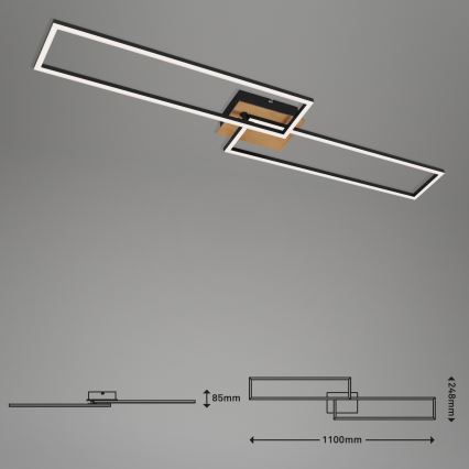 Brilo - Plafonnier à intensité variable FRAME 2xLED/20W/230V 2700-5000K + télécommande