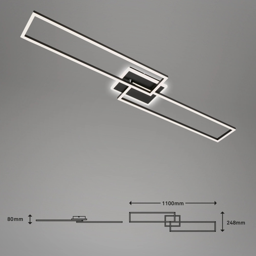 Brilo - Plafonnier à intensité variable FRAME 2xLED/20W/230V 2700-6500K + télécommande