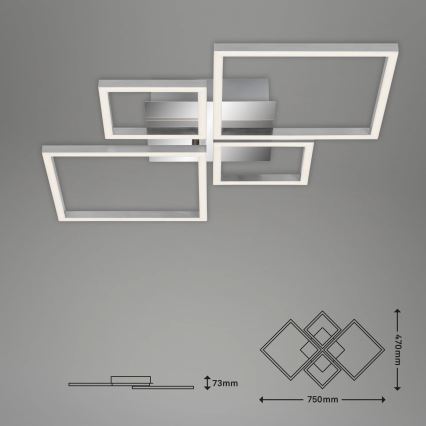 Brilo - Plafonnier à intensité variable FRAME LED/44W/230V