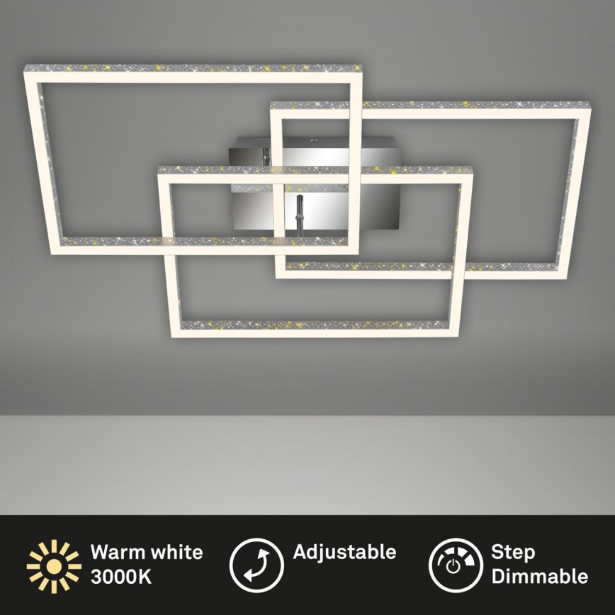 Brilo - Plafonnier à intensité variable FRAME LED/57W/230V 3000K chrome mat