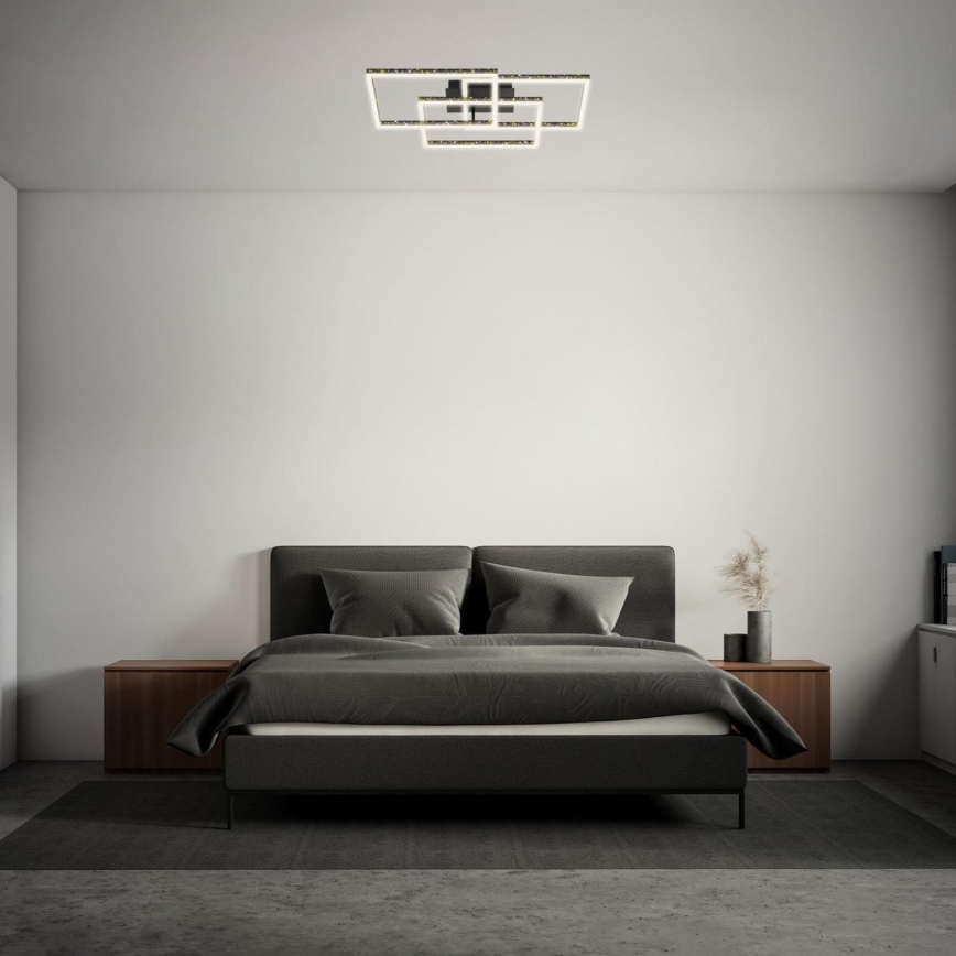 Brilo - Plafonnier à intensité variable FRAME LED/57W/230V 3000K noir
