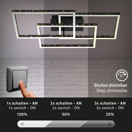 Brilo - Plafonnier à intensité variable FRAME LED/57W/230V 3000K noir