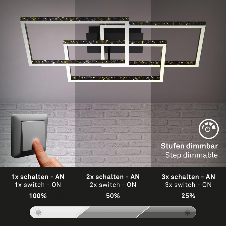 Brilo - Plafonnier à intensité variable FRAME LED/57W/230V 3000K noir