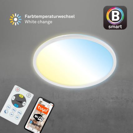 Brilo - Plafonnier à intensité variable LED SLIM LED/22W/230V 2700-6500K Wi-Fi Tuya + télécommande