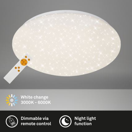 Brilo - Plafonnier à intensité variable LED STARRY SKY LED/22W/230V 3000-6000K + télécommande