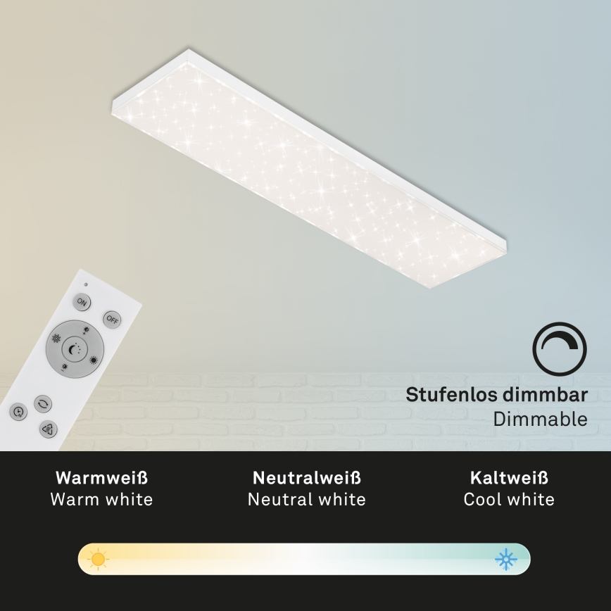 Brilo - Plafonnier à intensité variable LED STARRY SKY LED/24W/230V 3000-6500K + télécommande