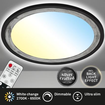 Brilo - Plafonnier à intensité variable SLIM LED/22W/230V 2700-6500K + télécommande
