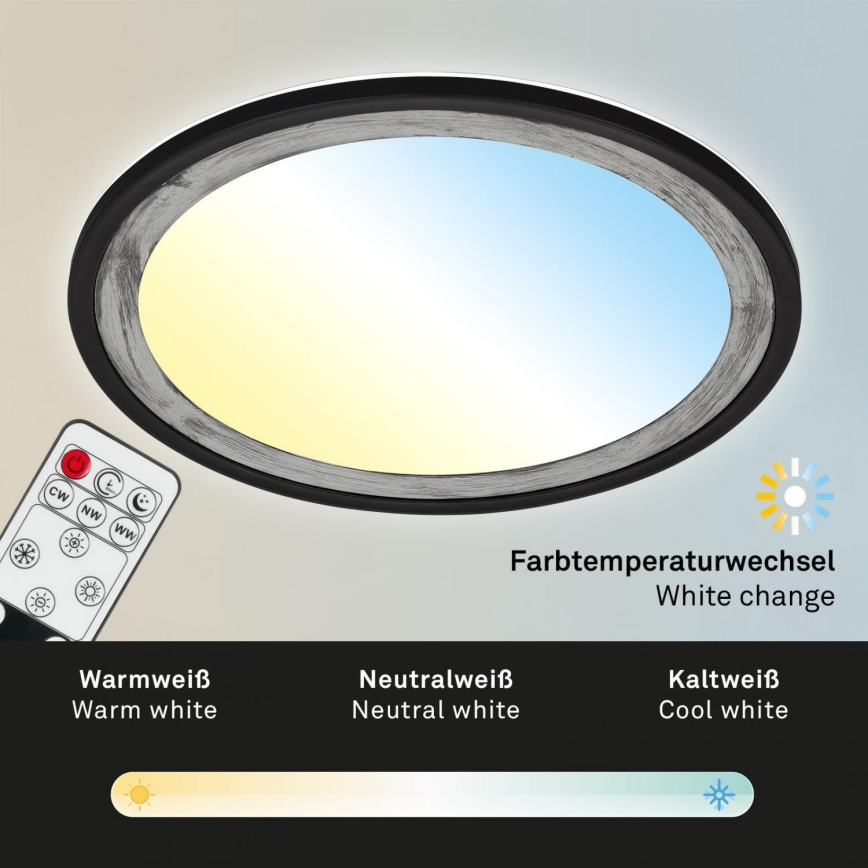 Brilo - Plafonnier à intensité variable SLIM LED/22W/230V 2700-6500K + télécommande