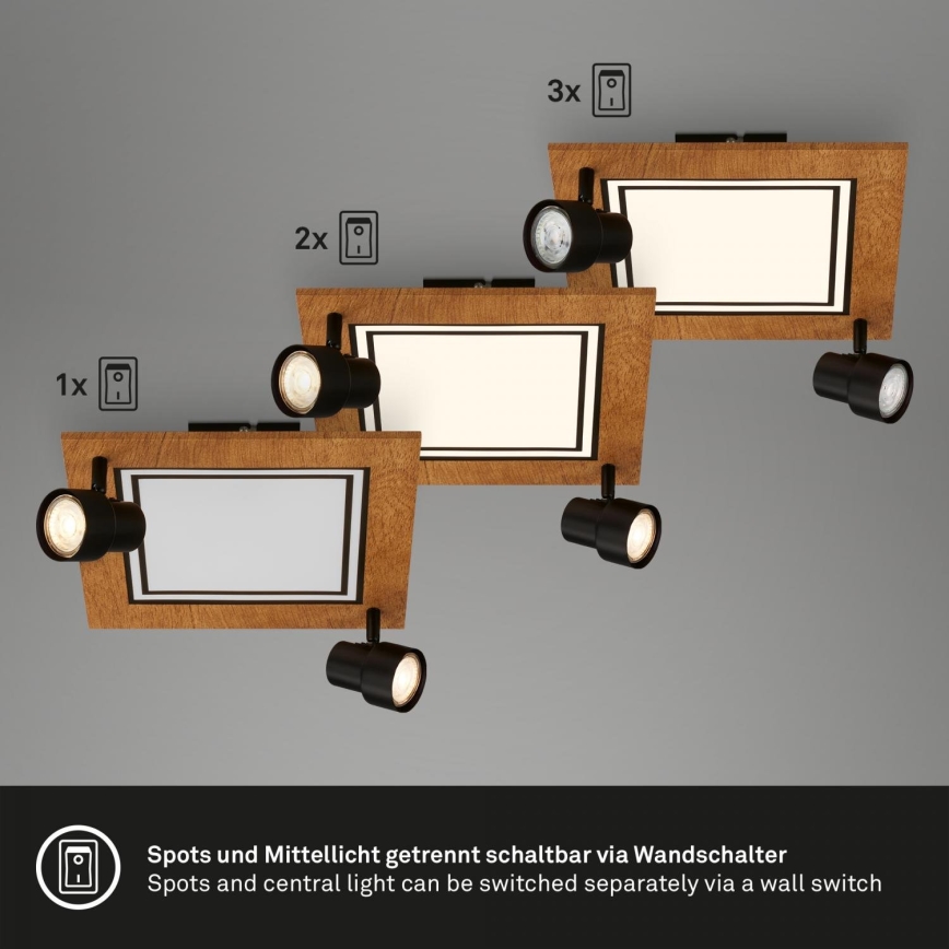 Brilo - Plafonnier LED/12W/230V + 2xGU10/9W 3000K