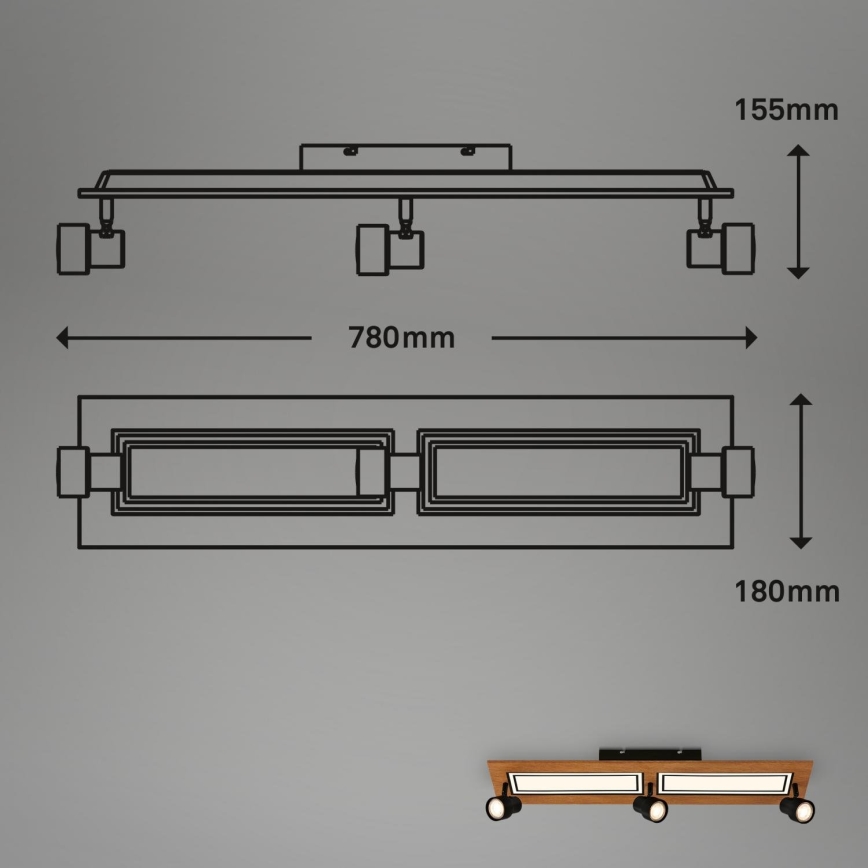 Brilo - Plafonnier LED/24W/230V + 3xGU10/9W 3000K